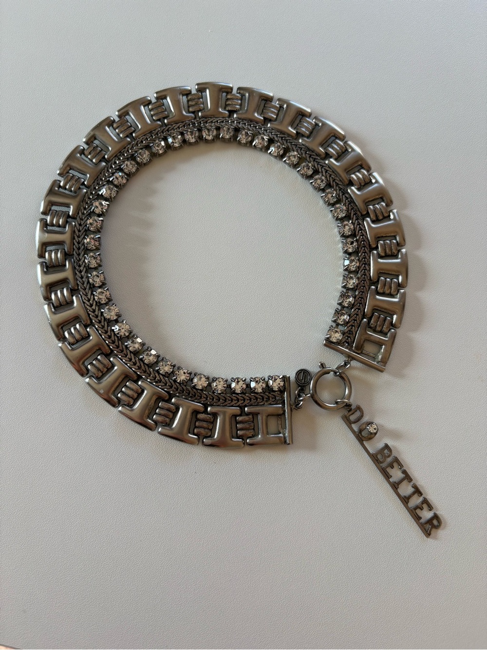 Authentic DYLANLEX Swarovski Crystal Collar Necklace with “DO BETTER” Charm